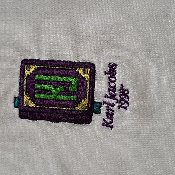 Embroidered Karl Jacobs white enchantment turtle neck sweater size small - Picture 3 of 8